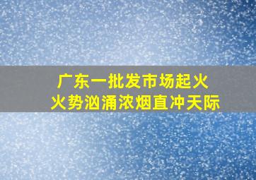 广东一批发市场起火 火势汹涌浓烟直冲天际